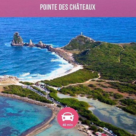 Le Sable Bleu - Evasion Tropicale A Sainte-Anne - Plage 5Min - Piscine - Parking - Logement Climatise - Vue Sur Les Palmiers - Parfait Pour Sejours En Famille Ou Entre Amis Eksteriør bilde