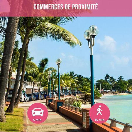 Le Sable Bleu - Evasion Tropicale A Sainte-Anne - Plage 5Min - Piscine - Parking - Logement Climatise - Vue Sur Les Palmiers - Parfait Pour Sejours En Famille Ou Entre Amis Eksteriør bilde