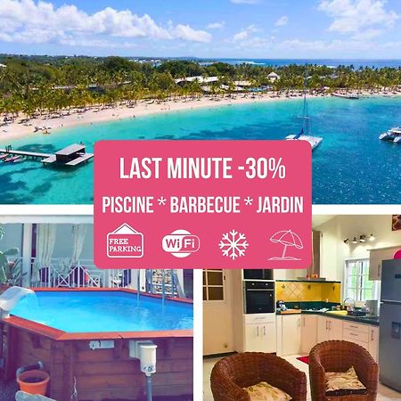 Le Sable Bleu - Evasion Tropicale A Sainte-Anne - Plage 5Min - Piscine - Parking - Logement Climatise - Vue Sur Les Palmiers - Parfait Pour Sejours En Famille Ou Entre Amis Eksteriør bilde