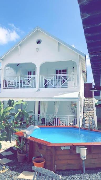 Le Sable Bleu - Evasion Tropicale A Sainte-Anne - Plage 5Min - Piscine - Parking - Logement Climatise - Vue Sur Les Palmiers - Parfait Pour Sejours En Famille Ou Entre Amis Eksteriør bilde